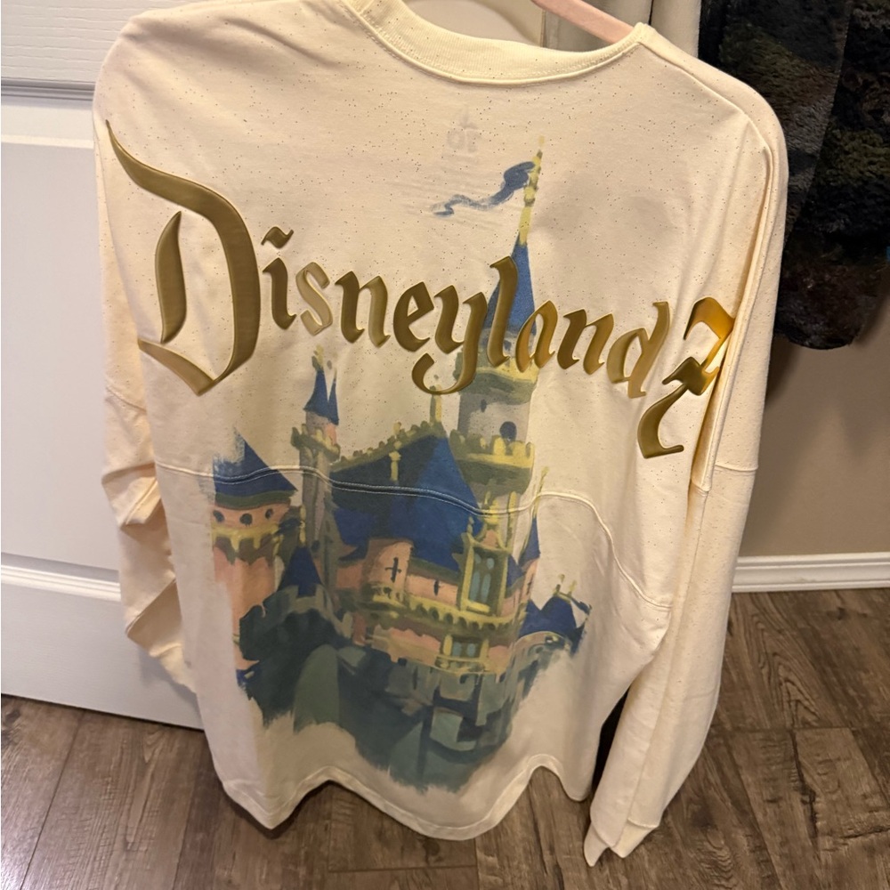 Disneyland Cream 70th anniversary spirit jersey with Castle Print! NWT large